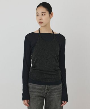 GRACE CONTINENTAL シアーレイヤードカットトップ ブラック