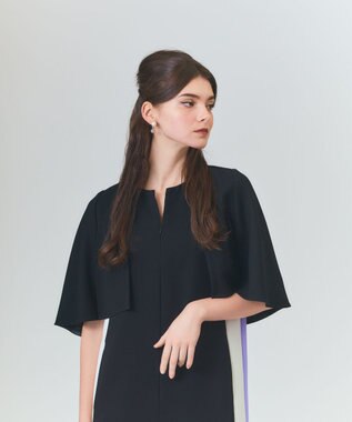 GRACE CONTINENTAL ケープレイヤードドレス ブラック