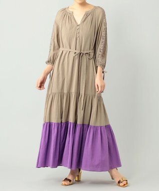 配色ティアードカフタンワンピース Grace Continental Grace Continental グレースコンチネンタル 通販