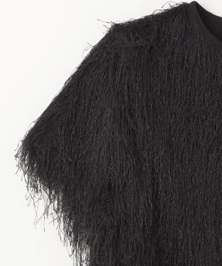 GRACE CONTINENTAL フリンジトップ ブラック