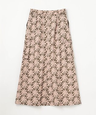 GRACE CONTINENTAL パームモチーフカーゴスカート カーキ