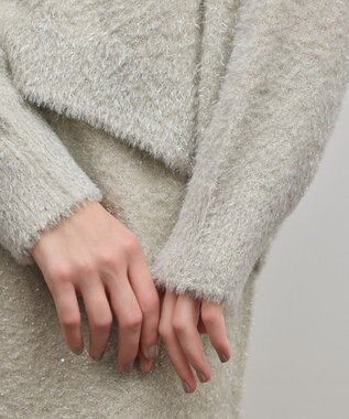 GRACE CONTINENTAL ラメフェザーニットトップ グレー