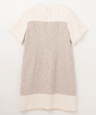 GRACE CONTINENTAL ツイードコンビミニワンピース ベージュ