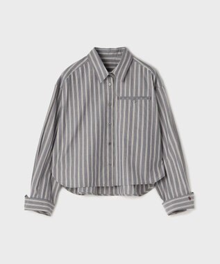 GRACE CONTINENTAL ストライプショートシャツ ブラック