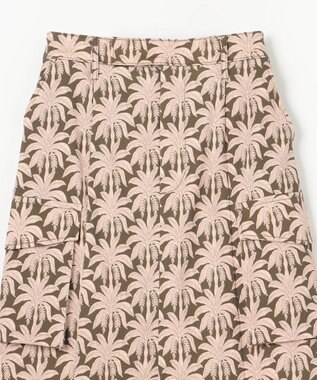 GRACE CONTINENTAL パームモチーフカーゴスカート カーキ