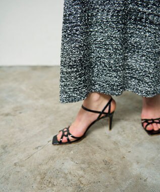 GRACE CONTINENTAL ネップツイードニットスカート ブラック