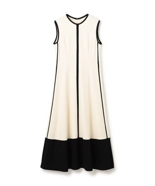 GRACE CONTINENTAL 配色ポンチフレアワンピース ホワイト