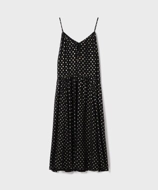 GRACE CONTINENTAL フォイルドットキャミワンピース ブラック