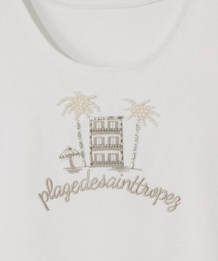 GRACE CONTINENTAL ビジューモチーフノースリーブ ホワイト