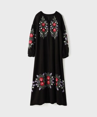 GRACE CONTINENTAL エンブロイダリーカフタンワンピース ブラック