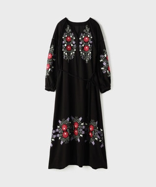 GRACE CONTINENTAL エンブロイダリーカフタンワンピース ブラック