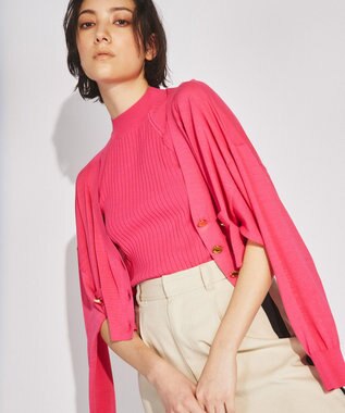 GRACE CONTINENTAL ショートルーズニットカーディガン ピンク