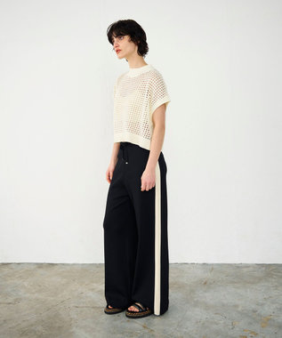 GRACE CONTINENTAL バイカラーニットパンツ ブラック