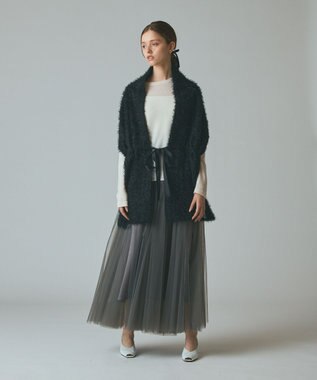 GRACE CONTINENTAL フェザーチュールストール ブラック