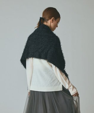 GRACE CONTINENTAL フェザーチュールストール ブラック