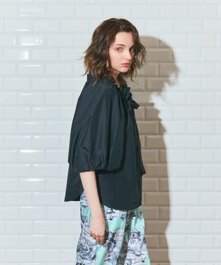 GRACE CONTINENTAL ボリュームスリーブトップ ブラック