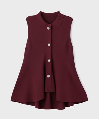 GRACE CONTINENTAL ビジューニットベスト ボルドー