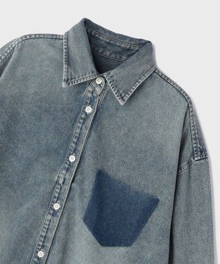 GRACE CONTINENTAL デニム2WAYシャツ ブルー