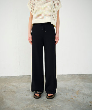 GRACE CONTINENTAL バイカラーニットパンツ ブラック