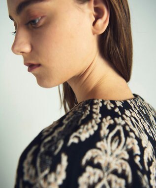 GRACE CONTINENTAL オーナメントジャガードジャケット ブラック