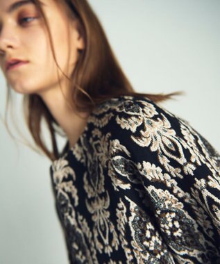 GRACE CONTINENTAL オーナメントジャガードジャケット ブラック