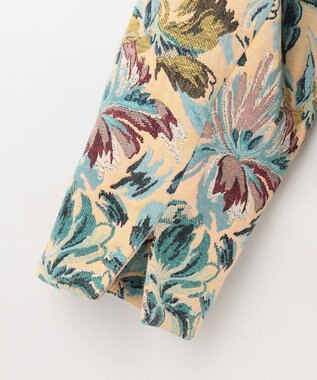 GRACE CONTINENTAL フラワージャガードノーカラージャケット イエロー