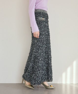 GRACE CONTINENTAL ツイーディーニットスカート ブラック