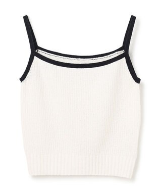 GRACE CONTINENTAL バイカラーニットノースリーブ ホワイト