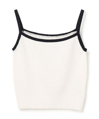 GRACE CONTINENTAL バイカラーニットノースリーブ ホワイト