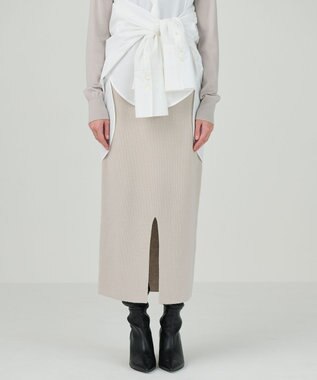 GRACE CONTINENTAL クーマラムニットスカート ベージュ