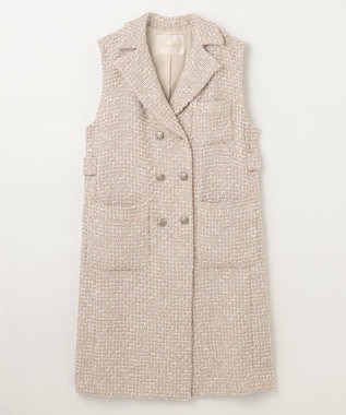 GRACE CONTINENTAL ツイードジレワンピース ベージュ