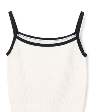 GRACE CONTINENTAL バイカラーニットノースリーブ ホワイト