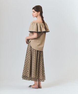 GRACE CONTINENTAL ラッフルトリミングブラウス ベージュ