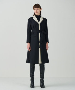 GRACE CONTINENTAL シルクウールトコートドレス ブラック