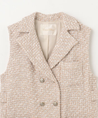 GRACE CONTINENTAL ツイードジレワンピース ベージュ