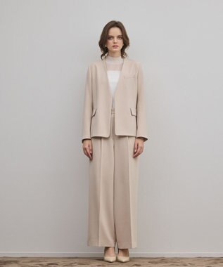 GRACE CONTINENTAL トリアセノーカラージャケット ベージュ