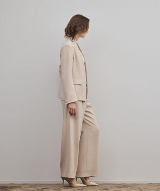 GRACE CONTINENTAL トリアセノーカラージャケット ベージュ