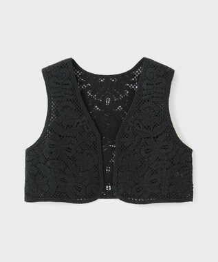 GRACE CONTINENTAL メッシュembジレ ブラック