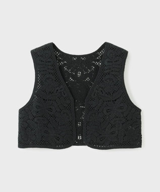 GRACE CONTINENTAL メッシュembジレ ブラック