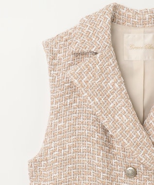 GRACE CONTINENTAL ツイードジレワンピース ベージュ