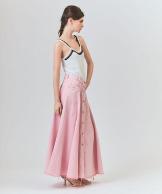 GRACE CONTINENTAL サーキュラーデニムスカート ピンク