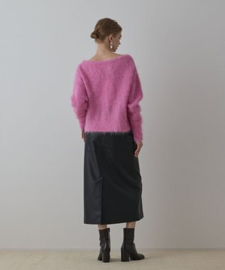 GRACE CONTINENTAL フェイクレザータイトスカート ブラック