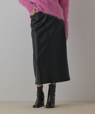 GRACE CONTINENTAL フェイクレザータイトスカート ブラック
