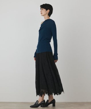 GRACE CONTINENTAL レースフレアスカート ブラック