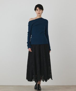 GRACE CONTINENTAL レースフレアスカート ブラック