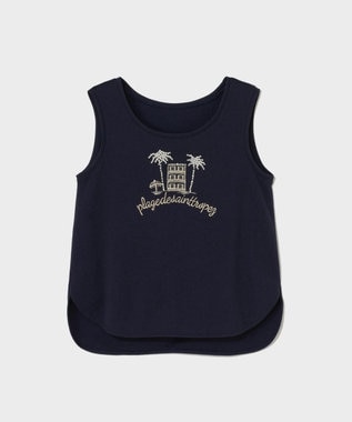 GRACE CONTINENTAL ビジューモチーフノースリーブ ネイビー