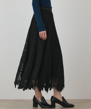 GRACE CONTINENTAL レースフレアスカート ブラック