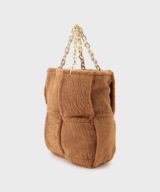 GRACE CONTINENTAL LA フェイクボアバッグ キャメル