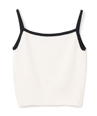 GRACE CONTINENTAL バイカラーニットノースリーブ ホワイト