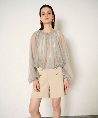 GRACE CONTINENTAL ギャザーチュールブルゾン カーキ